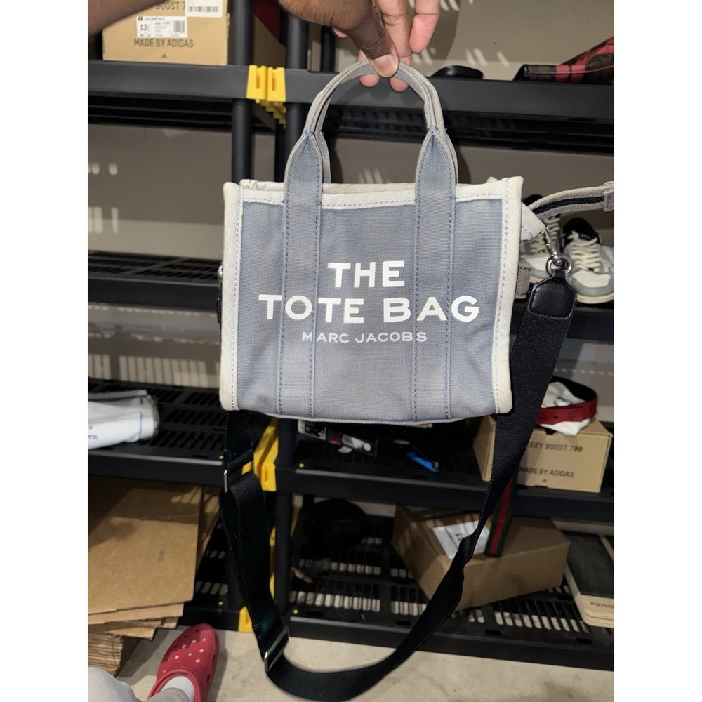 Marc Jacobs The Tote Bag Medium Gray Canvas Crossbody Tote